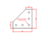 Extrusion 5-Hole Corner Joining Plate (LT) - Set of 10pcs